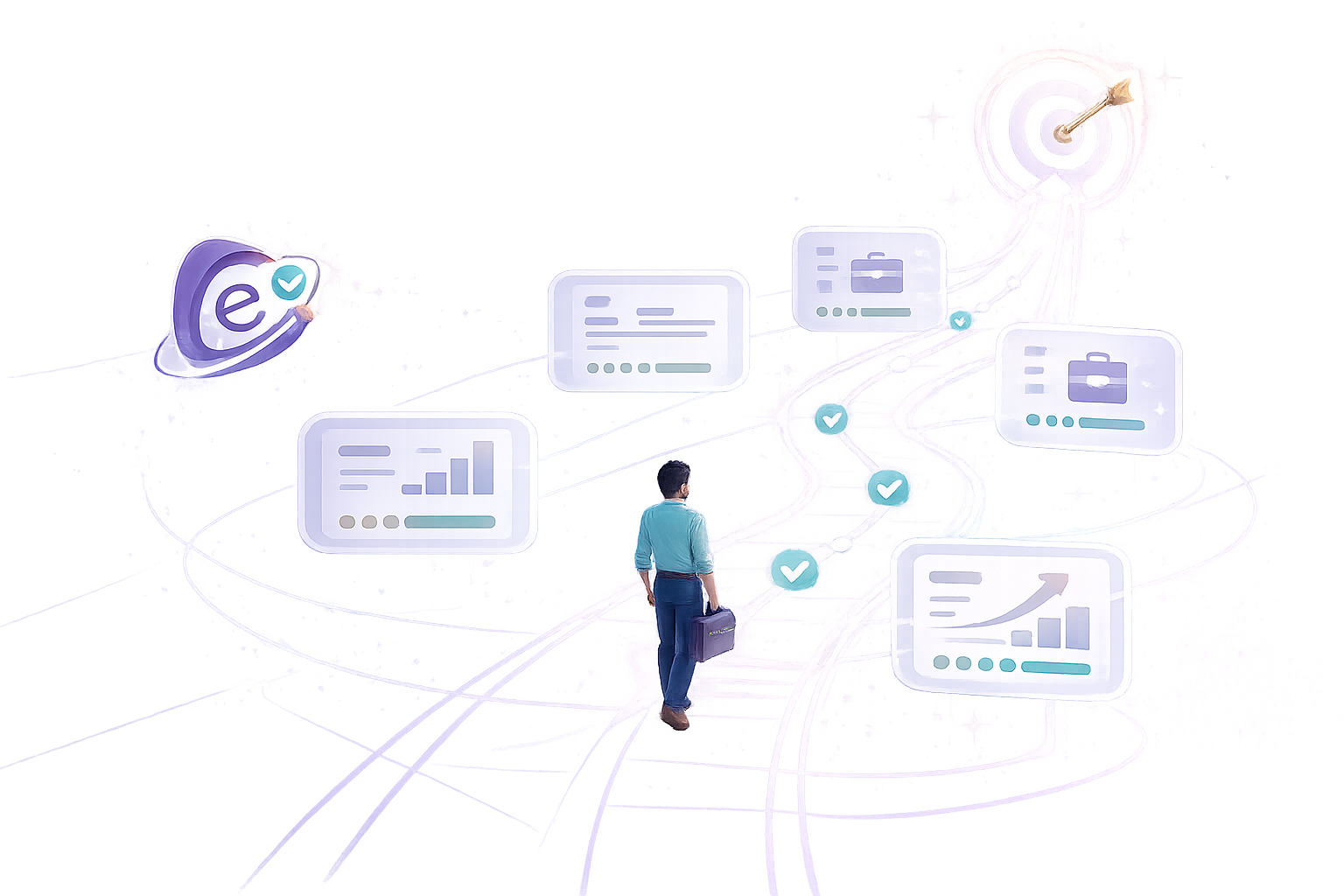 Professional receiving an AI-supported career growth roadmap